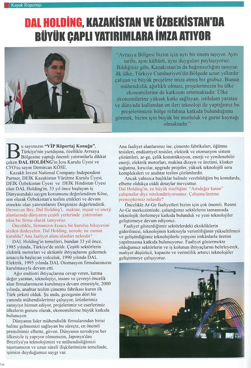 Dal Holding - Turkey & Central Asia Business Magazine